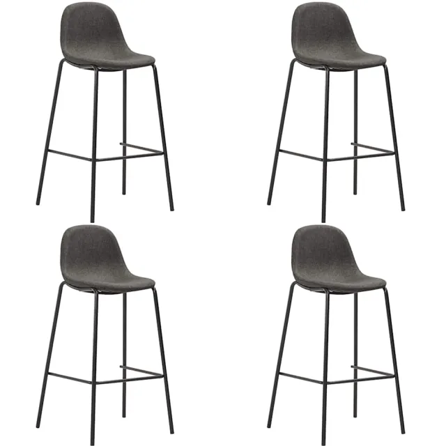 vidaXL Barstoelen 4 st stof donkergrijs