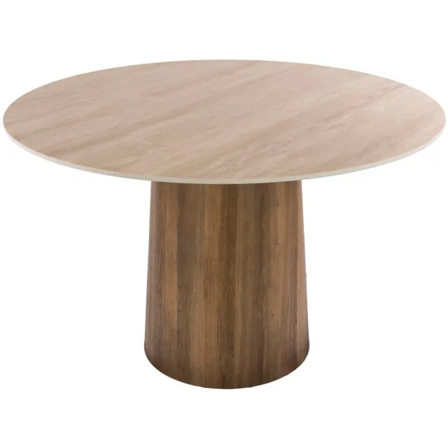 Fraaai Dexter eettafel rond ø120cm - 3D keramiek travertin Beige