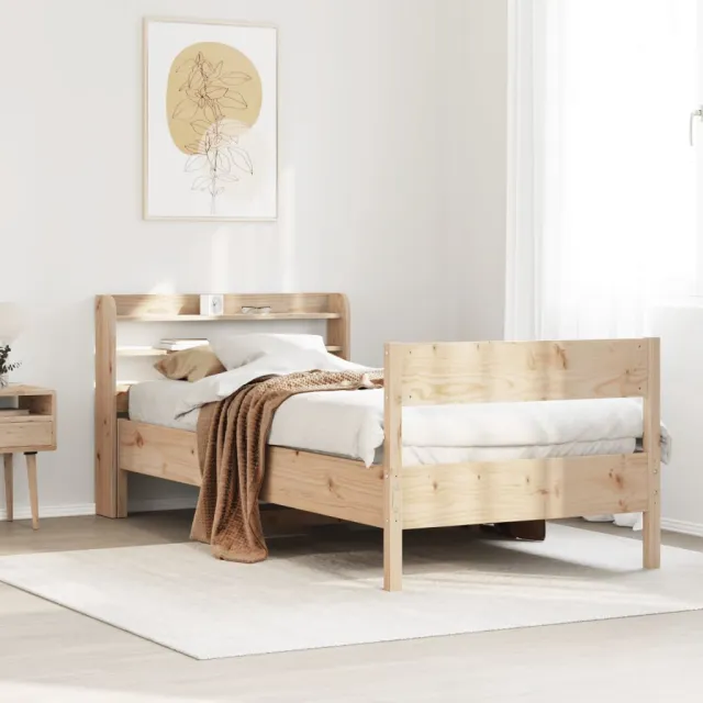 vidaXL Bedframe zonder matras massief grenenhout 75x190 cm bruin