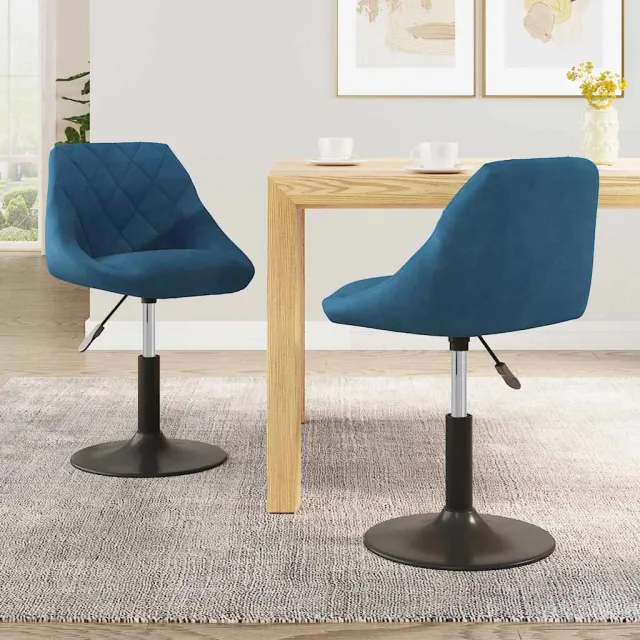 vidaXL Eetkamerstoelen draaibaar 2 st fluweel wijnrood, foto 2