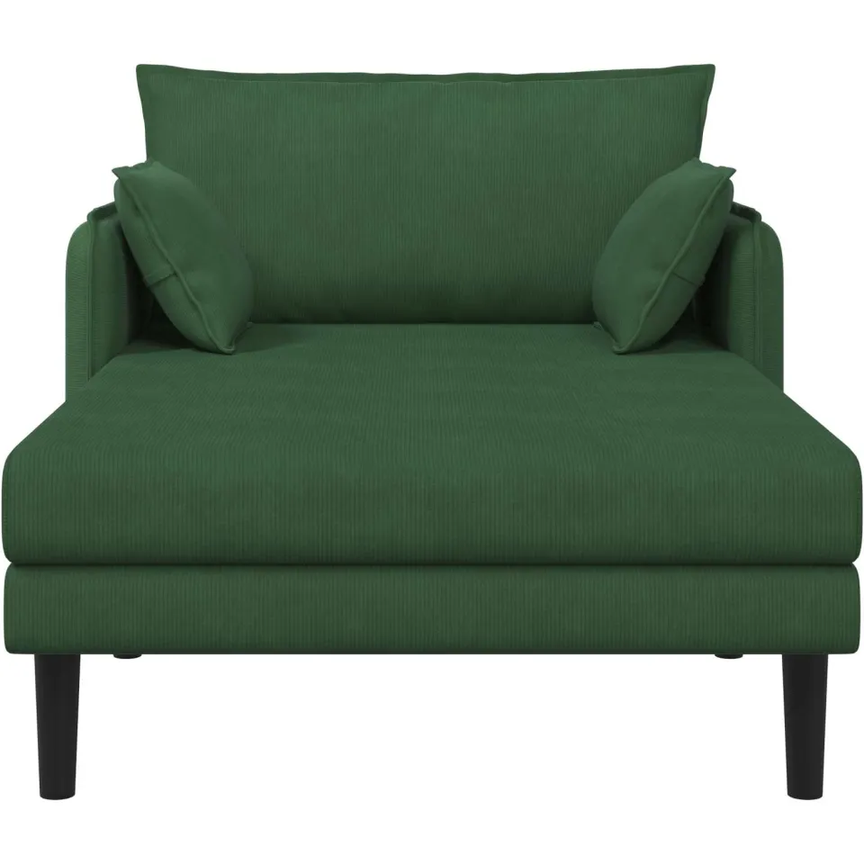 vidaXL Grote chaise longue Donkergroen Katoenen stof