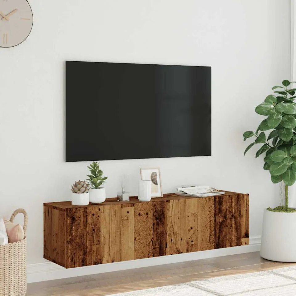 vidaXL Tv-wandmeubel 120x30x30 cm bewerkt hout oud houtkleurig bruin, foto 3