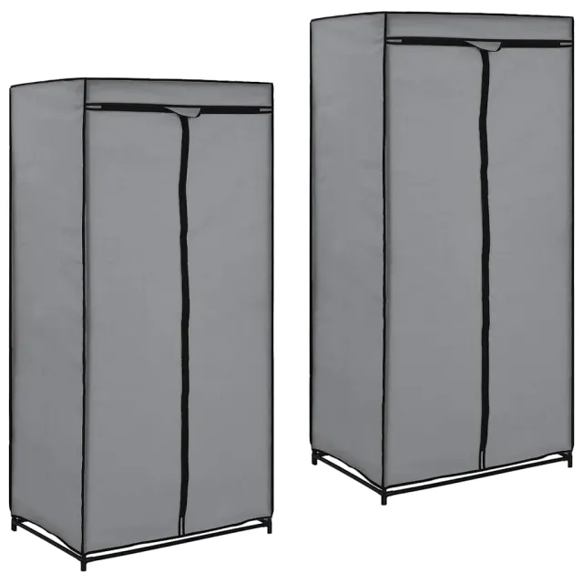 vidaXL Kledingkasten 2 st 75x50x160 cm grijs