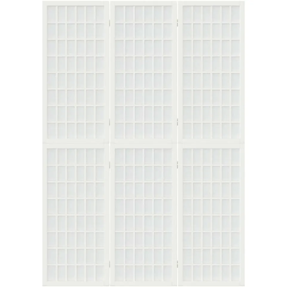 vidaXL Kamerscherm inklapbaar 3 panelen Japanse stijl 120x170 cm wit