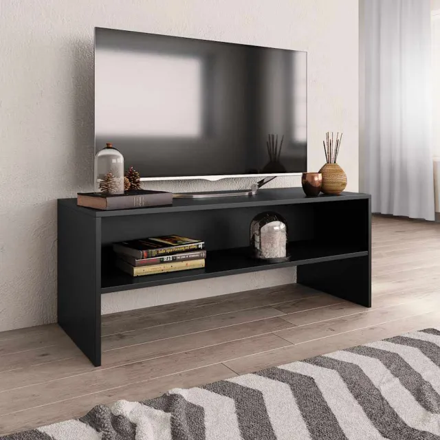 vidaXL Tv-meubel 100x40x40 cm bewerkt hout zwart, foto 2