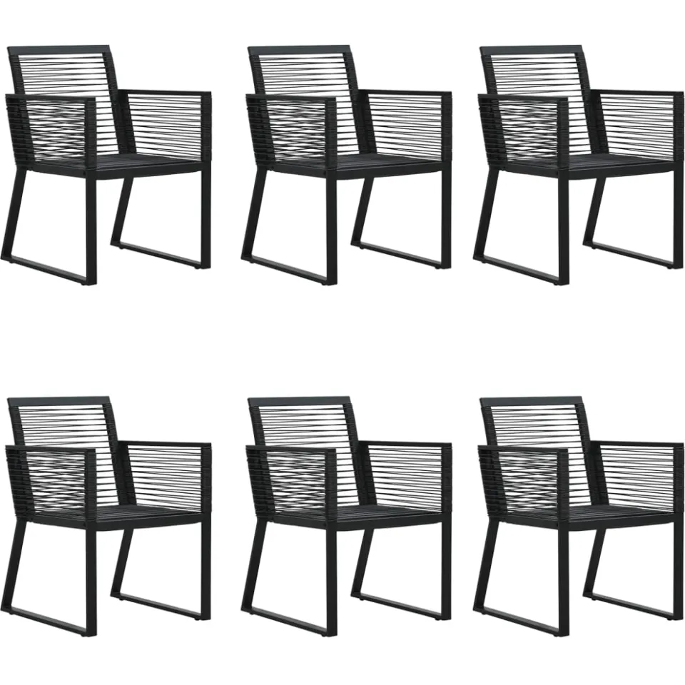 vidaXL 7-delige Tuinset PVC-rattan zwart, foto 4