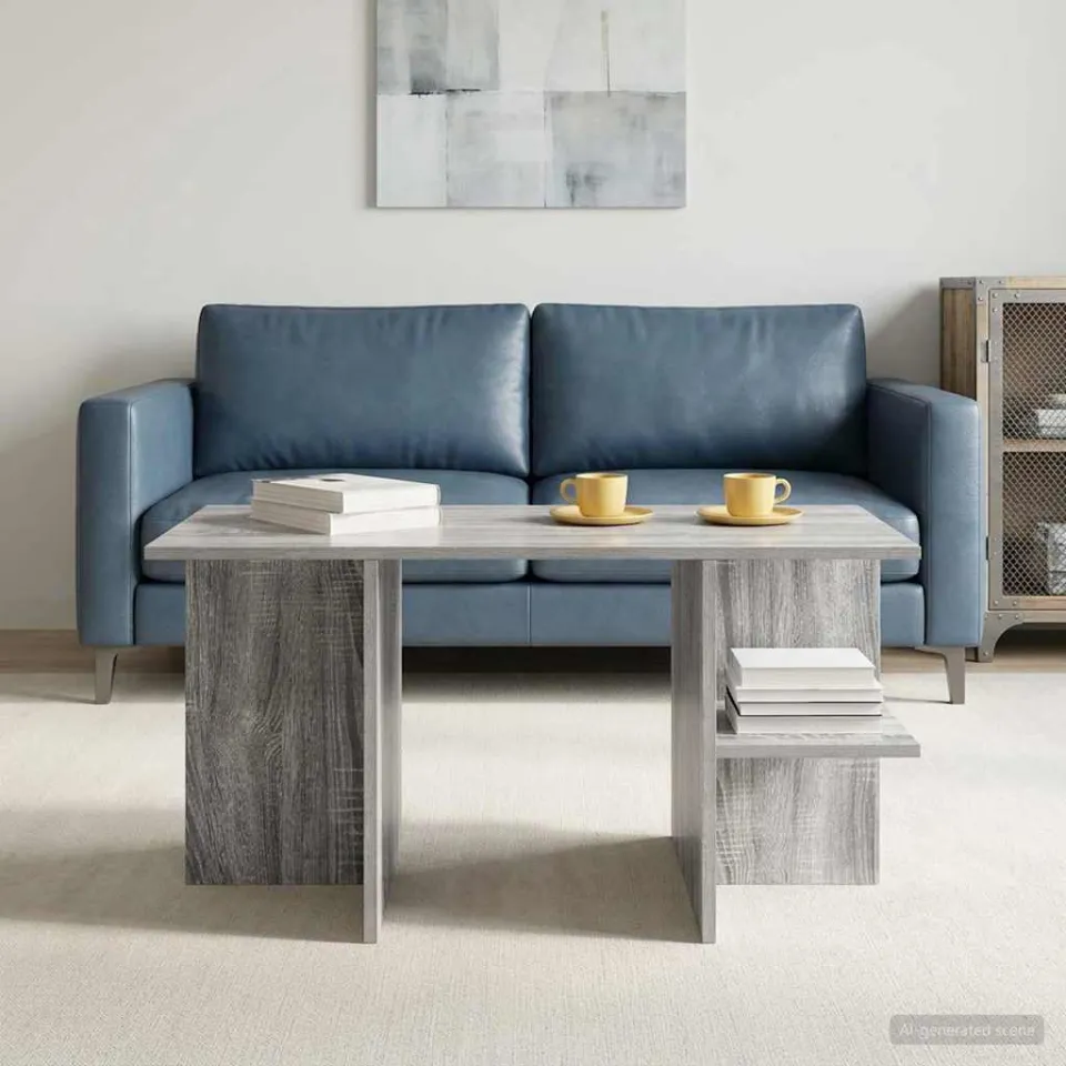 vidaXL Salontafel Grijs sonoma 87 x 50 x 45 cm Geconstrueerd hout, foto 4