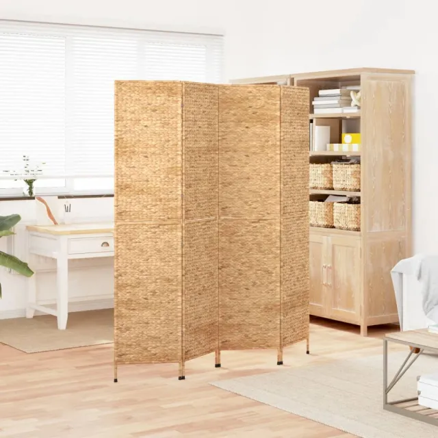 vidaXL Kamerscherm met 4 panelen 163x180 cm waterhyacint bruin, foto 2