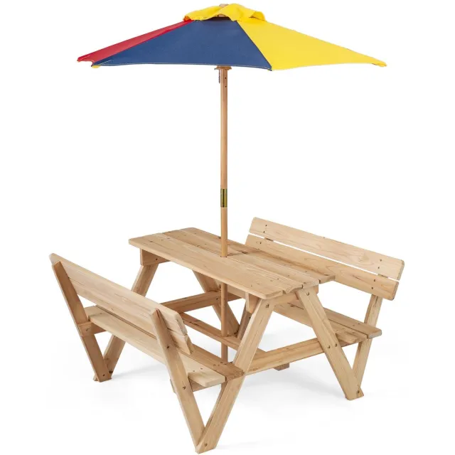 GranMaison Picknicktafel - Kinderen - Tuintafel - Multifunctionele Picknick tafel - Speeltafel - Geschikt voor Buiten - Multikleur
