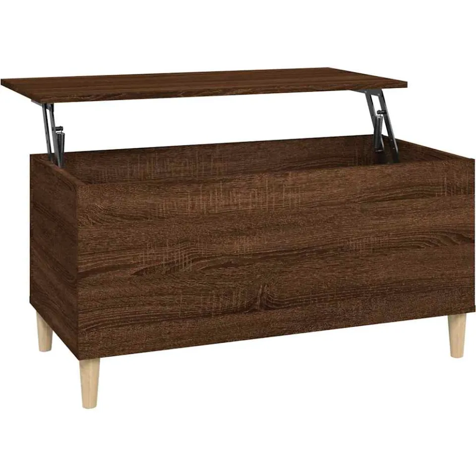 vidaXL Salontafel 90x44,5x45 cm bewerkt hout bruin eikenkleur