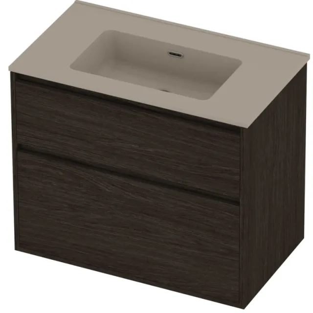 Proline Tribute Badmeubelset Porselein Elegant 80x46x67 cm Mat Crème Cotton Mokka Oak Eiken