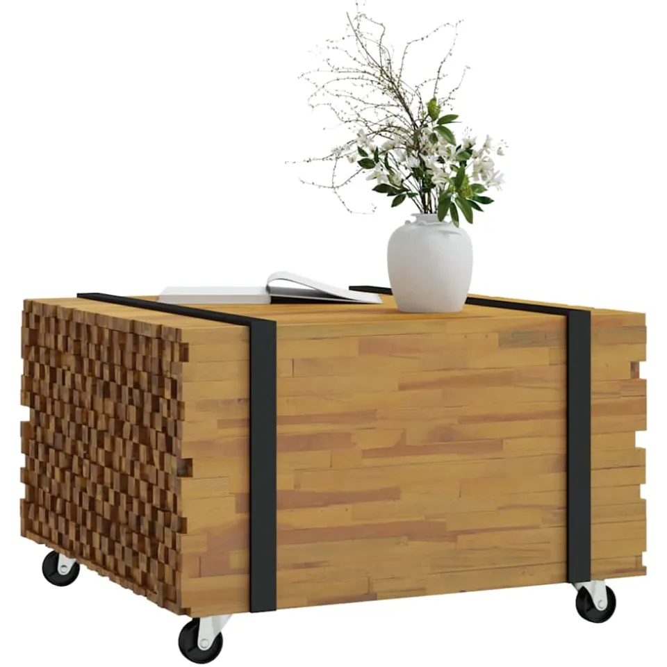 vidaXL Salontafel Bruin 60 x 60 x 38 cm Massief Teakhout, foto 2