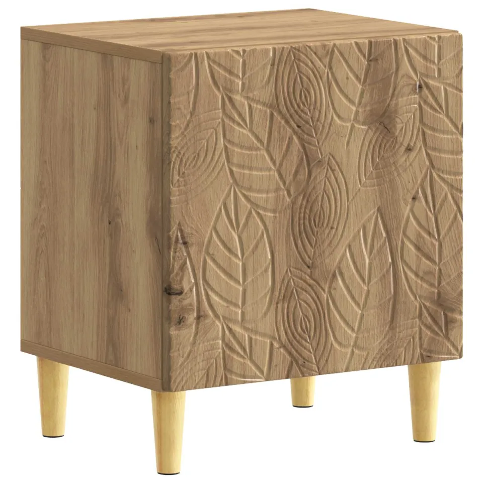 vidaXL Nachtkastje Artisanaal eiken 43 x 34,5 x 50 cm Bewerkt hout, foto 3