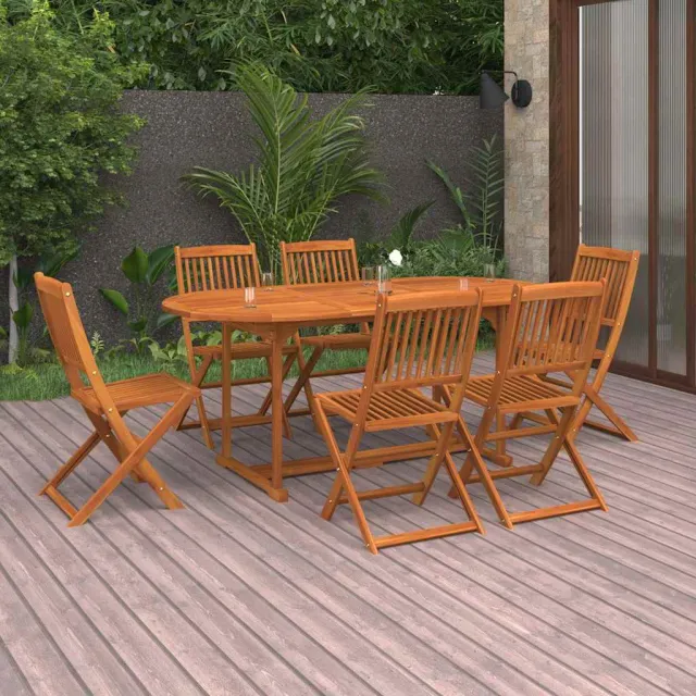 vidaXL 7-delige Tuinset 180x90x75 cm massief acaciahout bruin, foto 2