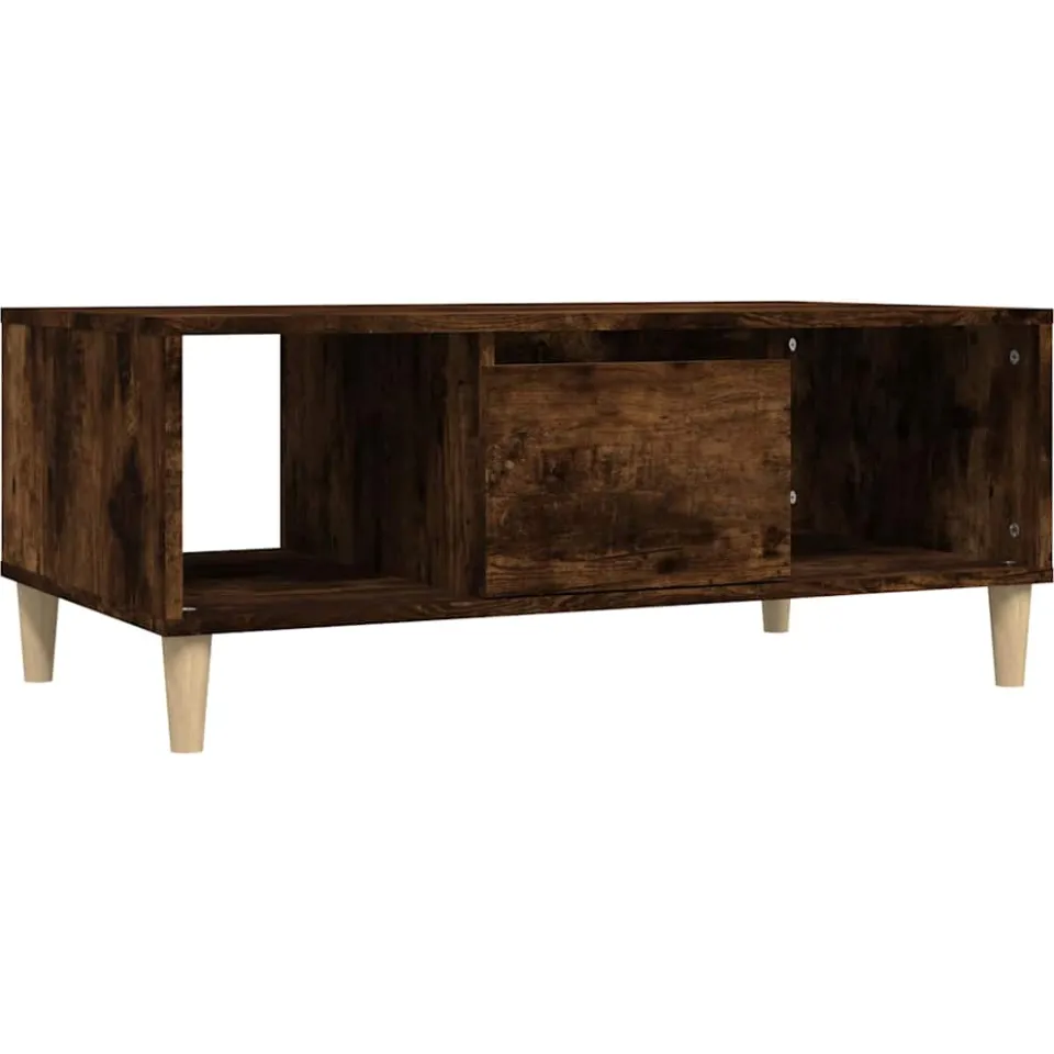 vidaXL Salontafel 90x50x36,5 cm bewerkt hout gerookt eikenkleurig Bruin