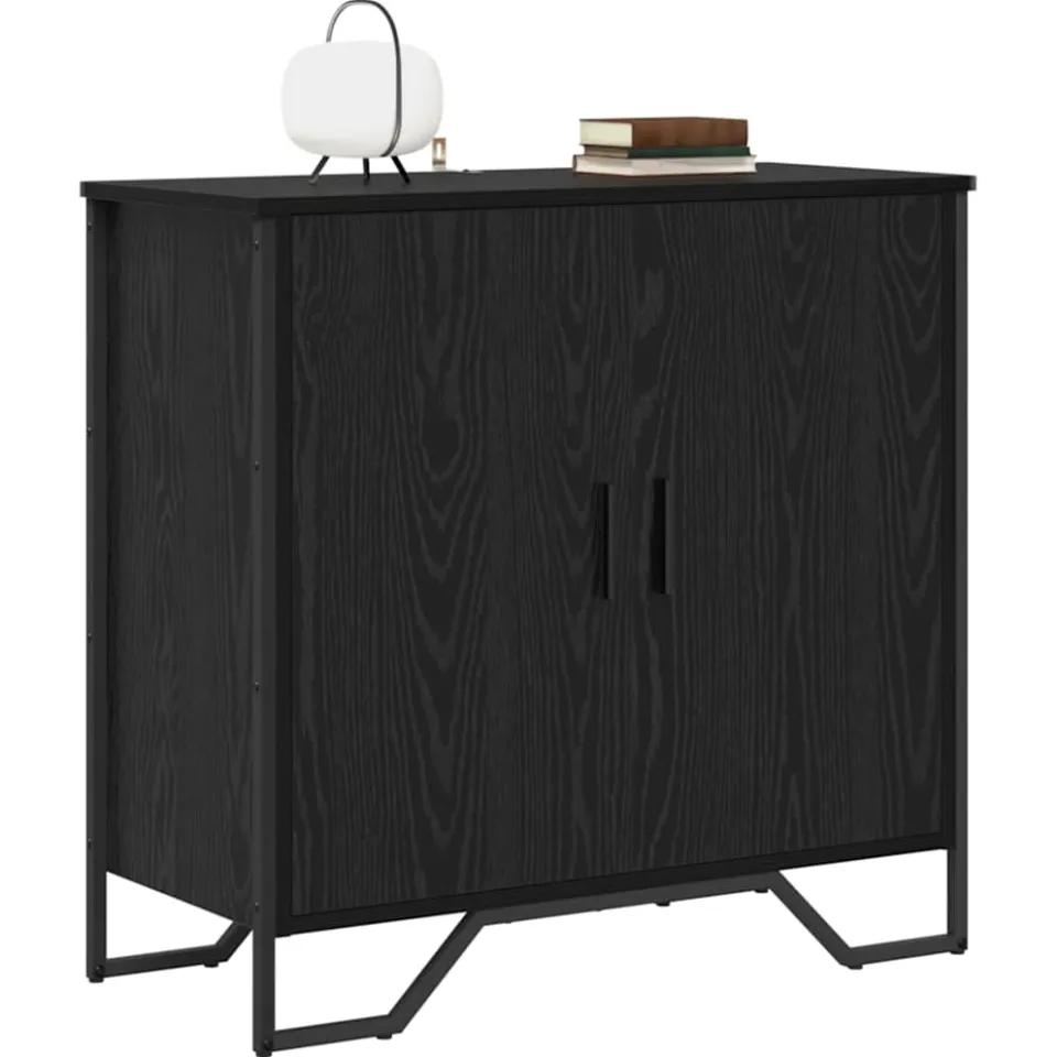 vidaXL Dressoir Zwart Eiken 78 x 35 x 74.5 cm
