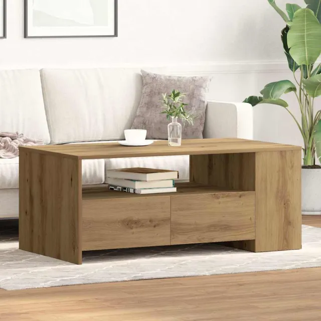 vidaXL Salontafel Artisan Eiken 102 x 55 x 43,5 cm Bewerkt hout Bruin