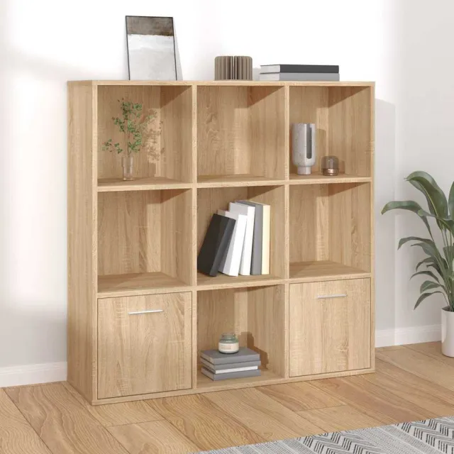 vidaXL Boekenkast 98x30x98 cm bewerkt hout sonoma eikenkleurig Bruin