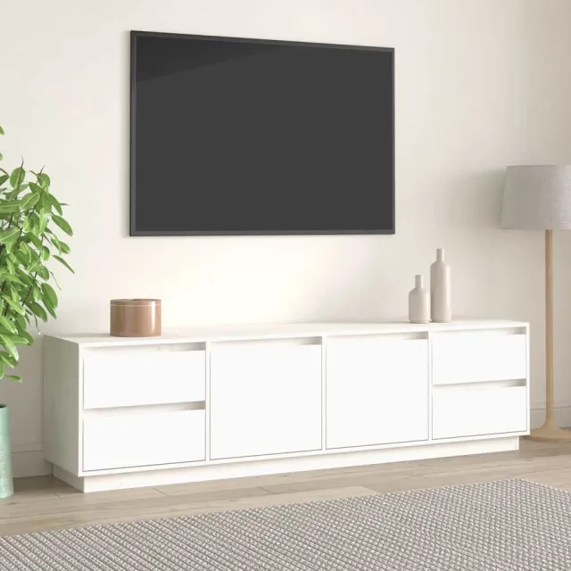 vidaXL Tv-meubel 176x37x47,5 cm massief grenenhout wit, foto 2