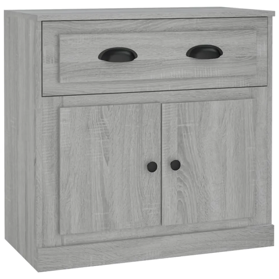 vidaXL Dressoir 70x35,5x67,5 cm bewerkt hout grijs sonoma eikenkleurig