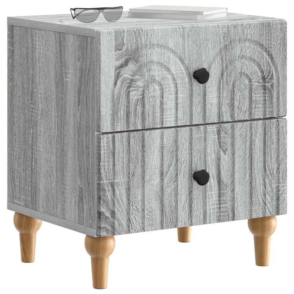 vidaXL Nachtkastje Grijs sonoma 43 x 34,5 x 48 cm Bewerkt hout, foto 2
