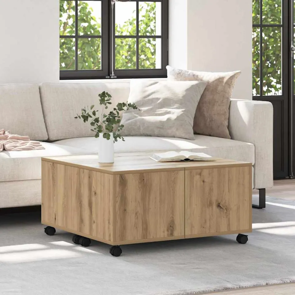 vidaXL Salontafel Artisan Eiken 75 x 75 x 38 cm Bewerkt hout, foto 4