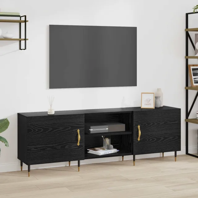 vidaXL TV-kast 150 x 30 x 50 cm Zwart eiken Bewerkt hout, foto 2