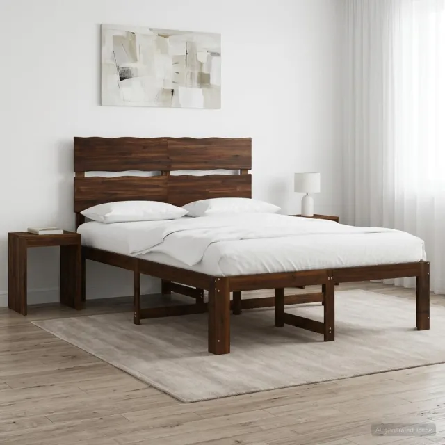 vidaXL Tweepersoonsbed met hoofdeinde ROSTOCK Donkerbruin 160 x 200 cm