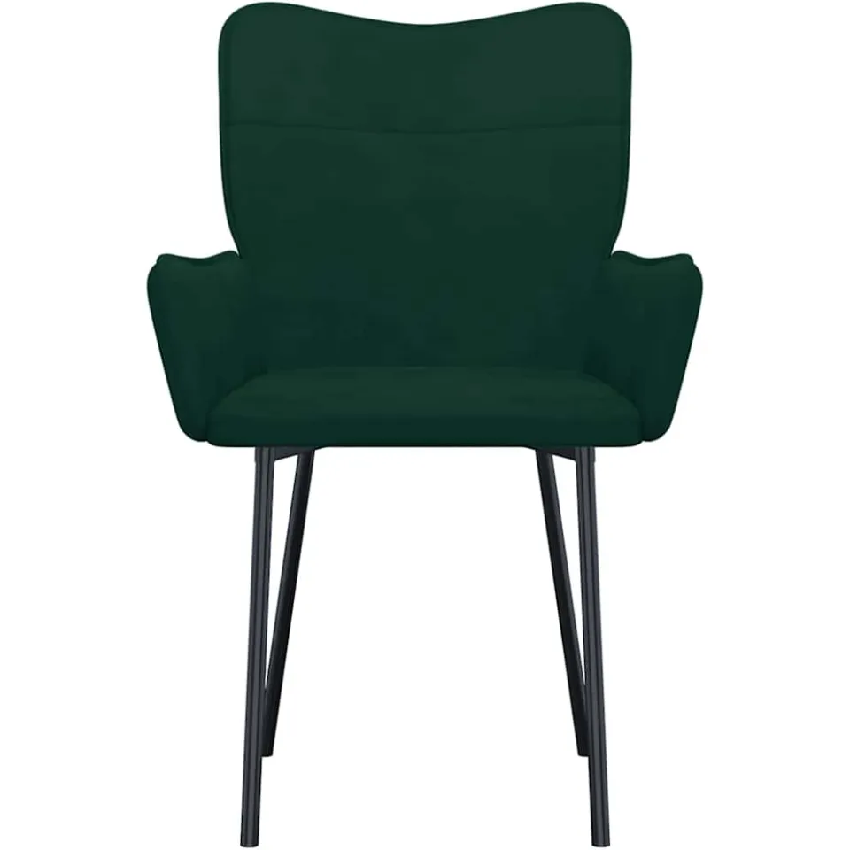 vidaXL Eetkamerstoelen 2 st fluweel donkergroen groen, foto 4