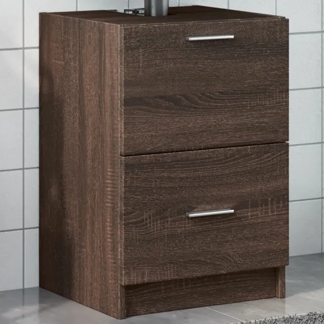 vidaXL Wastafelkast 40x37x59 cm bewerkt hout bruin eikenkleurig, foto 2