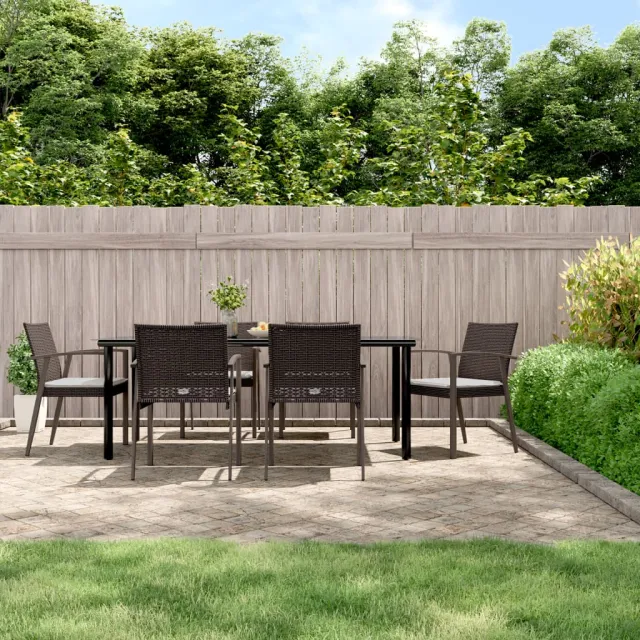 vidaXL 7-delige Tuinset met kussens poly rattan en staal, foto 2