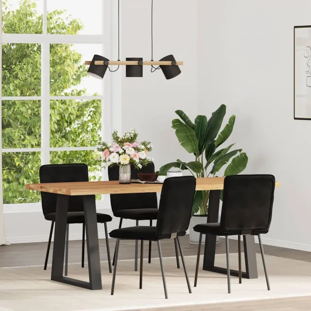vidaXL Eetkamerstoelen 4 st fluweel zwart