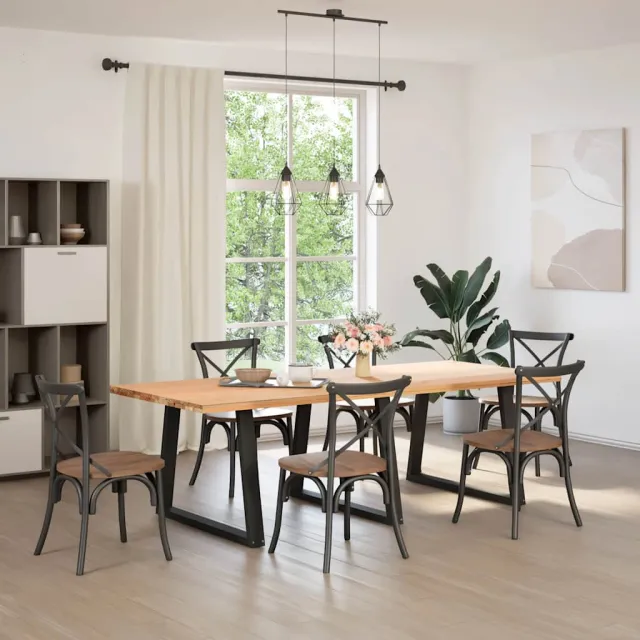 vidaXL Eettafelpoten 3 st V-vormig 100x(72-73,3) cm staal antraciet Anthraciet