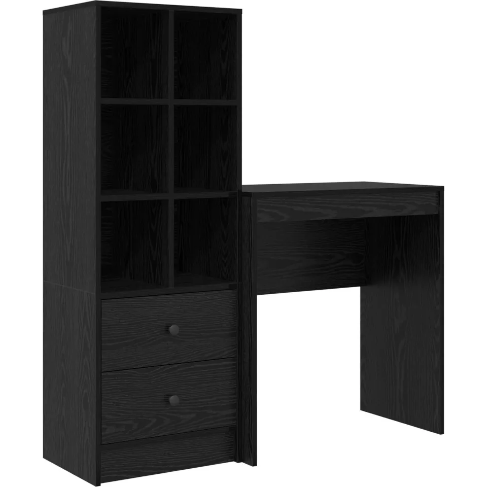vidaXL Bureau Zwart Eiken 115,5 x 40 x 127 cm 2 st, foto 3