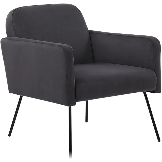 Beliani NARKEN - Fauteuil - Grijs - Fluweel