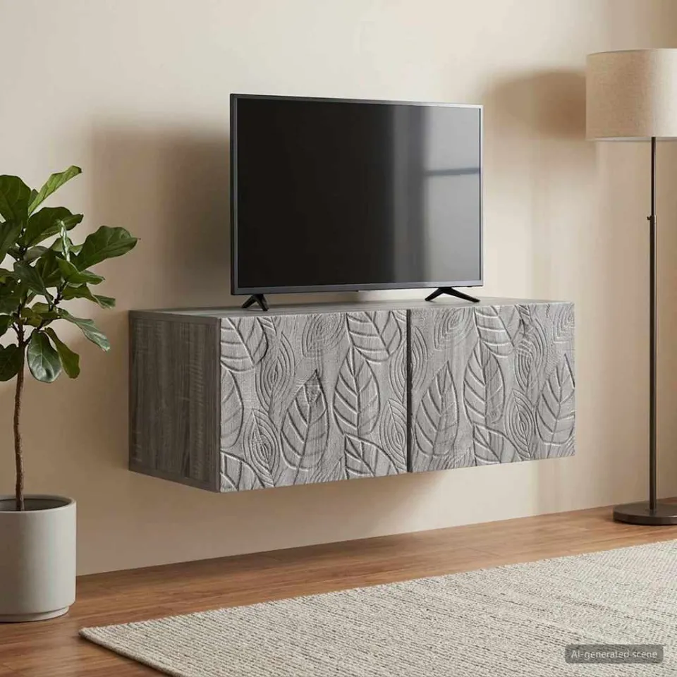 vidaXL Wandbeugel TV-kast 98 x 31 cm Grijs Sonoma Bewerkt hout, foto 3