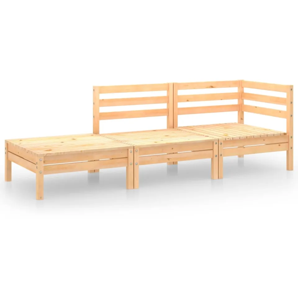 vidaXL 3-delige Loungeset massief grenenhout bruin, foto 3