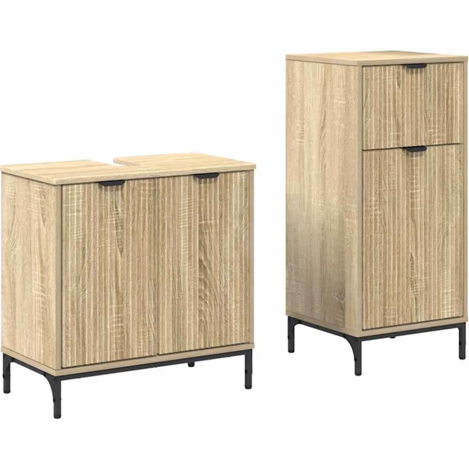 vidaXL Badkamermeubelset 2 st Sonoma Eiken 39,5 x 36 x 88 cm, foto 3