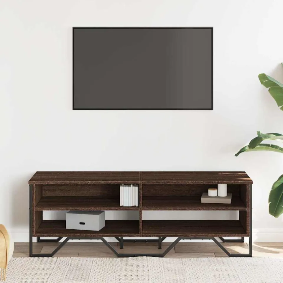 vidaXL Tv-meubel 122x34x41 cm bewerkt hout bruin eikenkleurig, foto 3