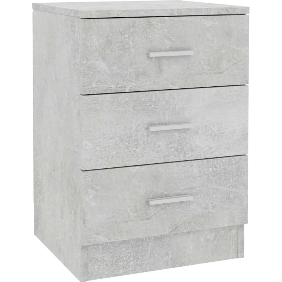 vidaXL Nachtkastje 38x35x56 cm bewerkt hout betongrijs