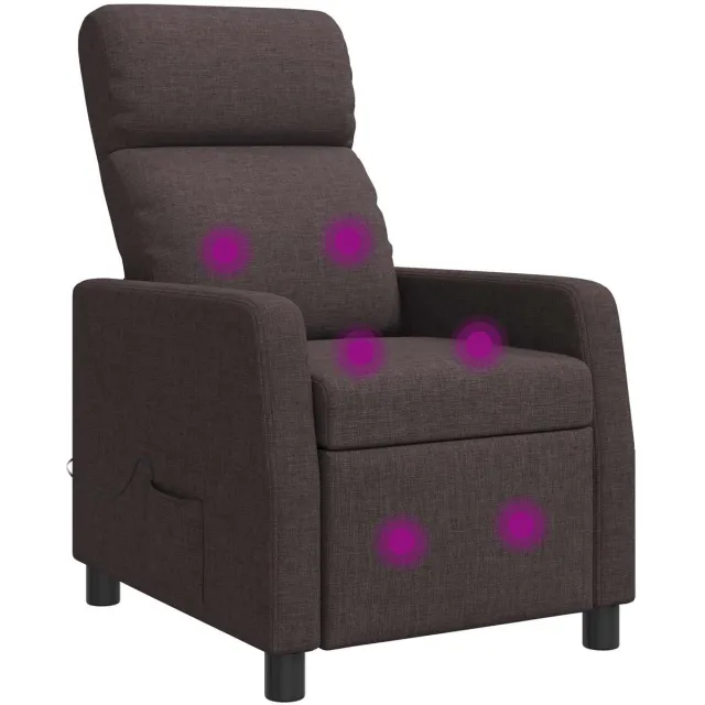 vidaXL Massage - Relaxstoel - Donkerbruin - Stof