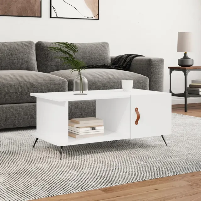vidaXL Salontafel 90x50x40 cm bewerkt hout wit, foto 2