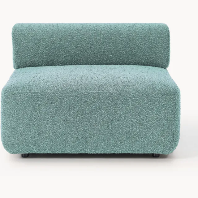 Westwing Collection Bouclé middenmodule Anton Turquoise, Groen