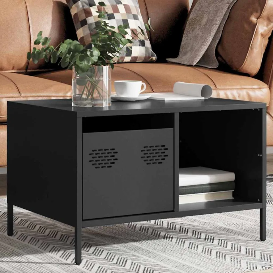 vidaXL Salontafel 68,5x50x43,5 cm koudgewalst staal zwart, foto 4