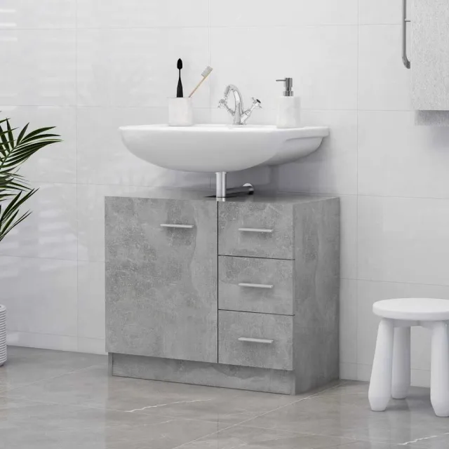 vidaXL Wastafelkast 63x30x54 cm bewerkt hout betongrijs