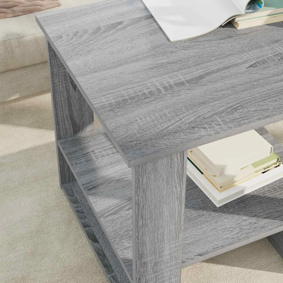 vidaXL Salontafel Grijs Sonoma 51 x 50 x 50 cm Bewerkt hout, foto 4