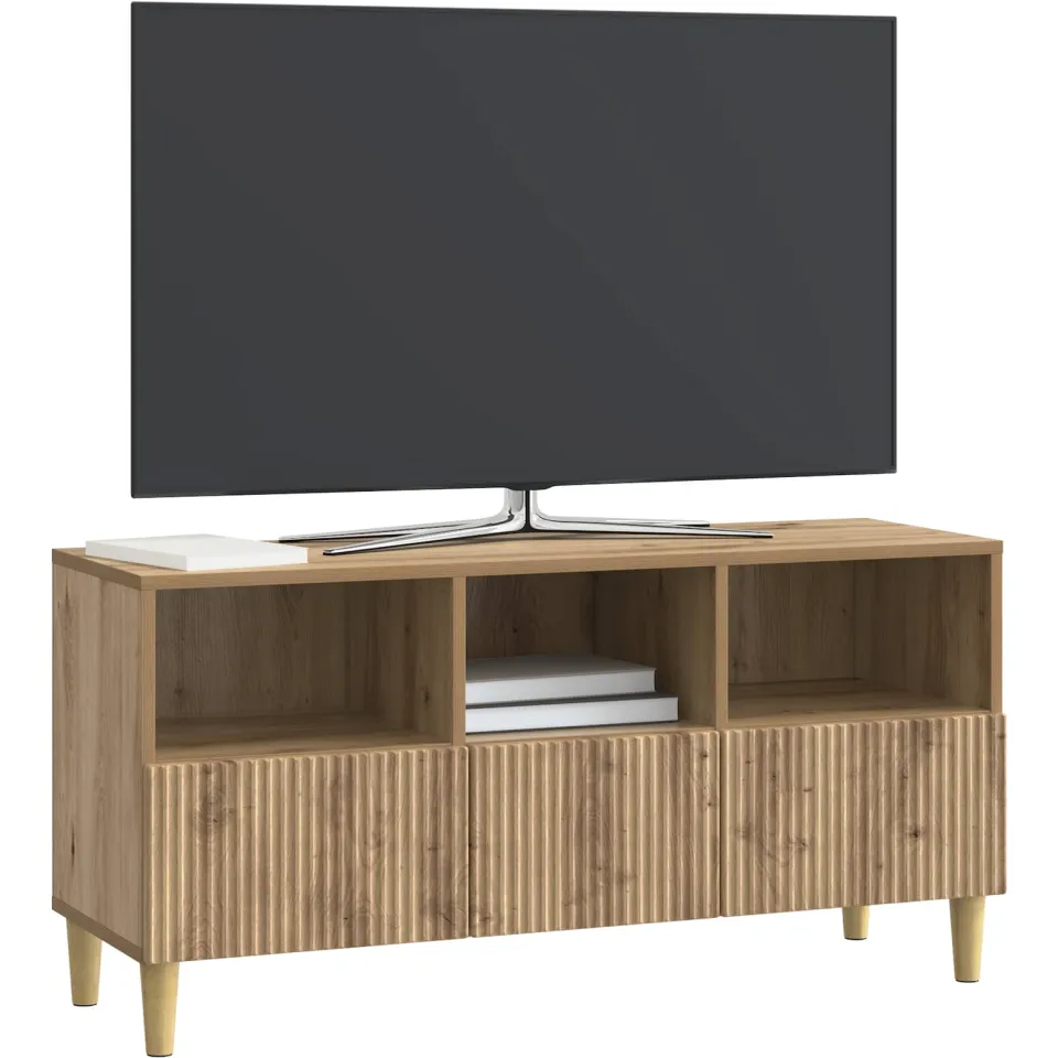vidaXL TV-kast 102 x 34,5 x 50 cm Artisanaal eiken Bewerkt hout Bruin