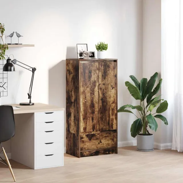 vidaXL Kast met lade 55,5x34x119,5 cm spaanplaat gerookt eikenkleurig, foto 2
