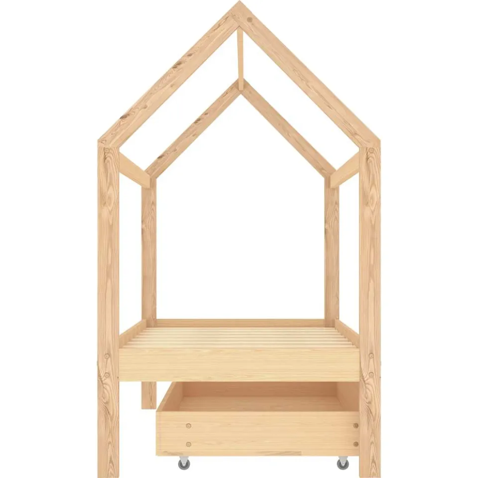 vidaXL Kinderbedframe met lade massief grenenhout 80x160 cm bruin, foto 2