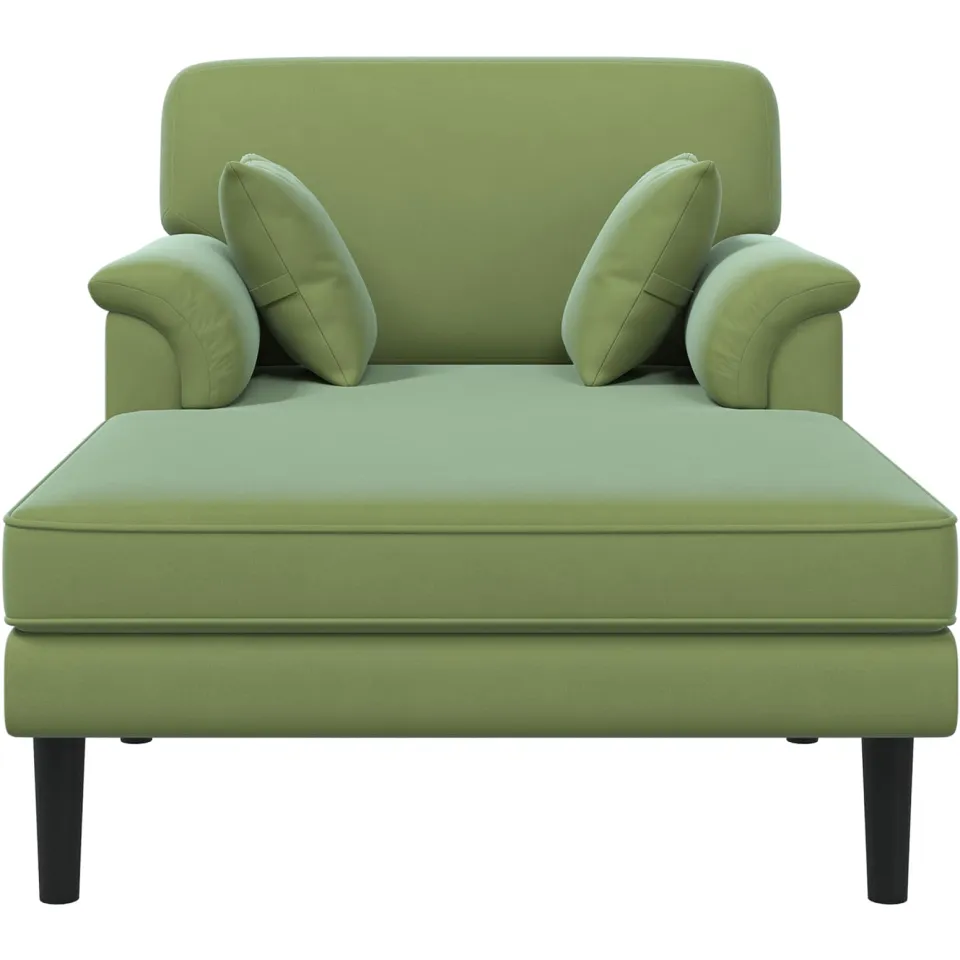 vidaXL Chaise longue Lichtgroen fluweel